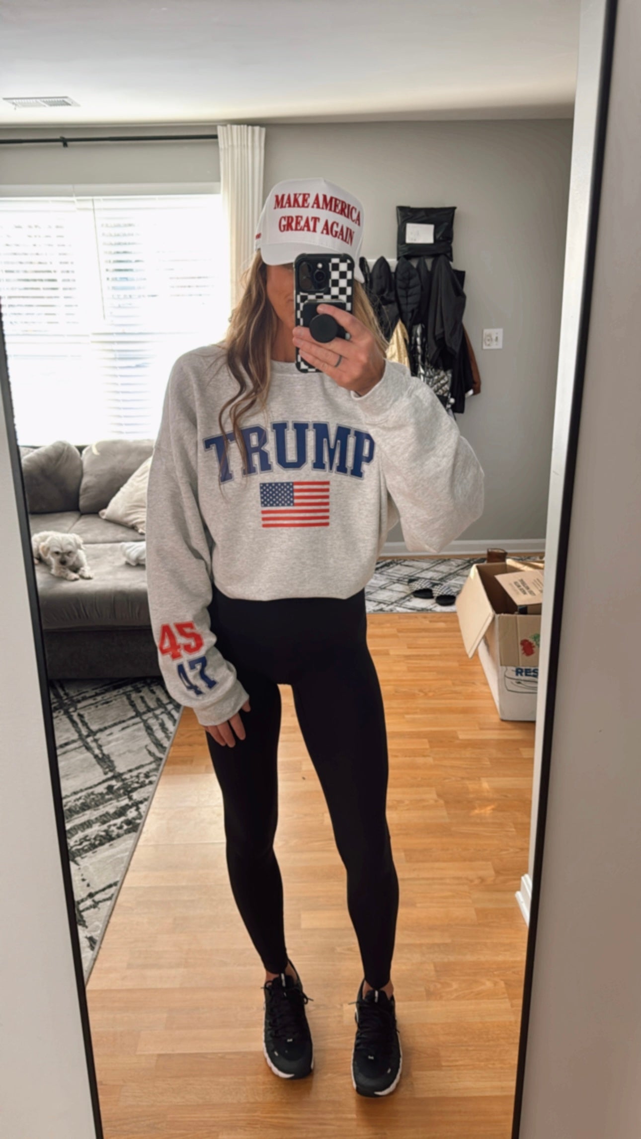 TRUMP 45 47 UNISEX Ash Grey Crewneck