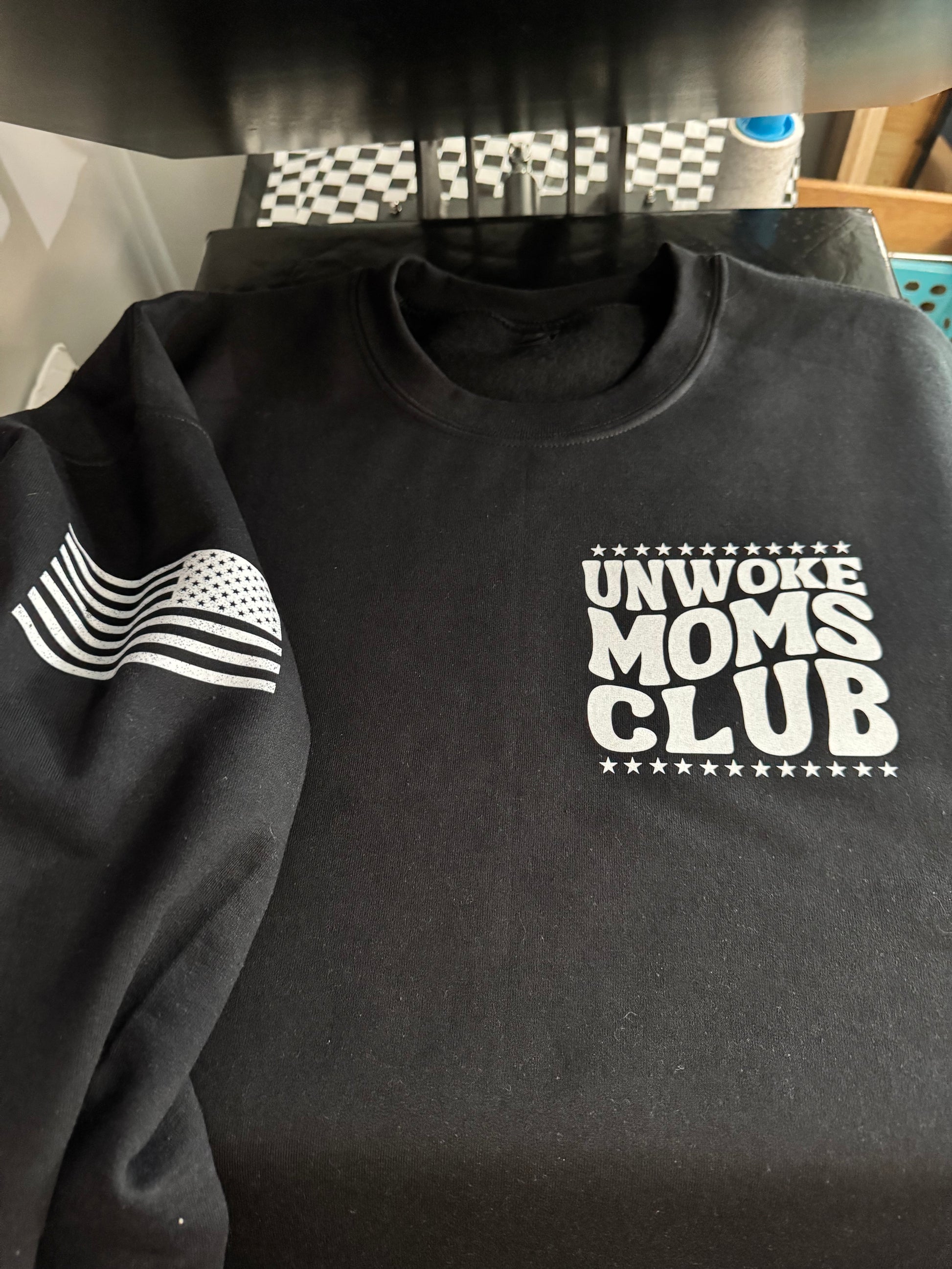 Unwoke Moms Club - Black Unisex Crewneck