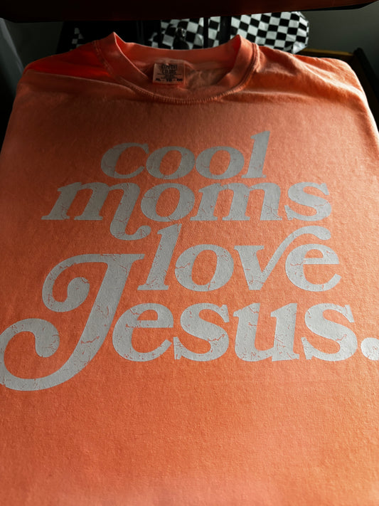 Cool Moms Love Jesus - Neon Cantelope